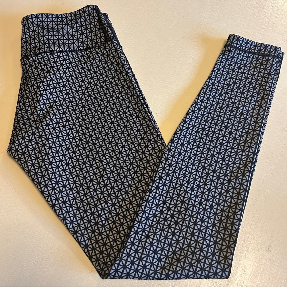 Lululemon Wunder Under Leggings Full-On Luon Tri Geo Silver Spoon Black Size 6